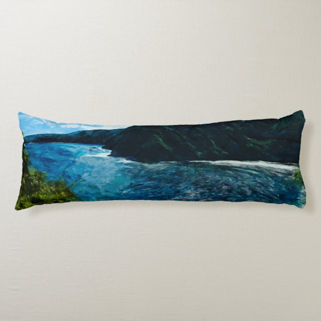 Bay On the Road to Hana Maui Hawaii Abstract Body Cushion (Front)