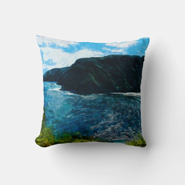 Bay On the Road to Hana Maui Hawaii Abstract Cushion (Front)