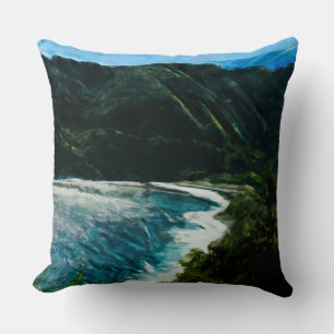 Bay On the Road to Hana Maui Hawaii Abstract Cushion