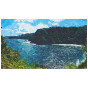 Bay On the Road to Hana Maui Hawaii Abstract Tablecloth