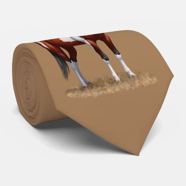 Bay Paint Horse Tie (Rolled)