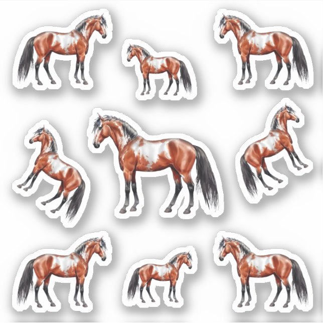 Bay Paint Overo Horse | Realistic Art -  (Front)