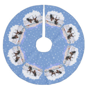 Bay Pinto Brown Skewbald Gypsy Vanner Tinker Horse Brushed Polyester Tree Skirt