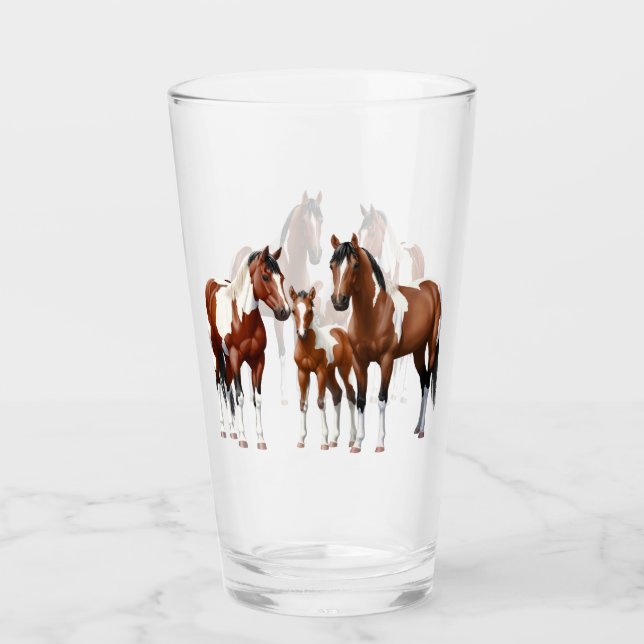 Bay Pinto Paint Quarter Horses Glass (Front)