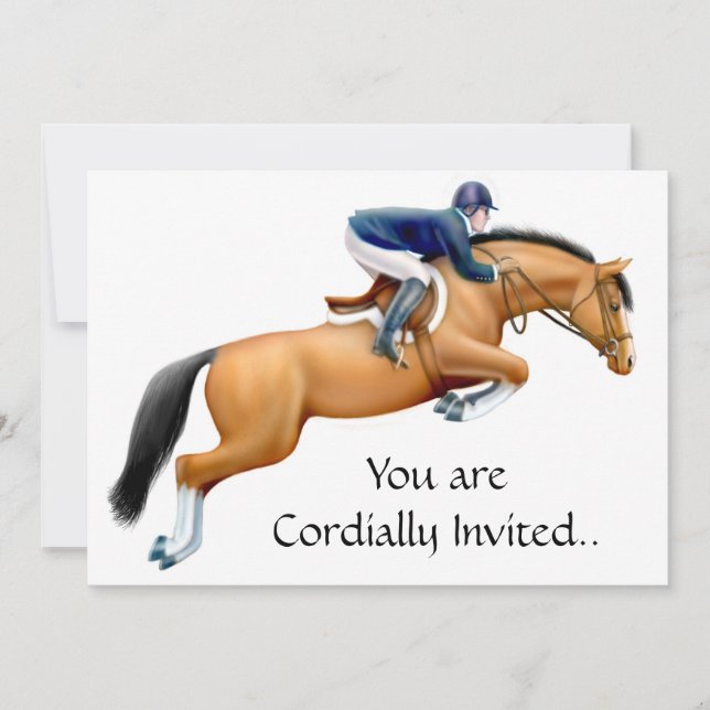 Bay Show Jumper Equestrian Horse Invitation (Front)