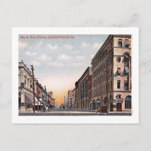 Bay St., Jacksonville, Florida Vintage Postcard