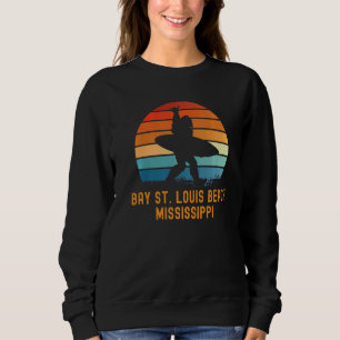 Bay St Louis Beach  Mississippi Sasquatch Souvenir Sweatshirt