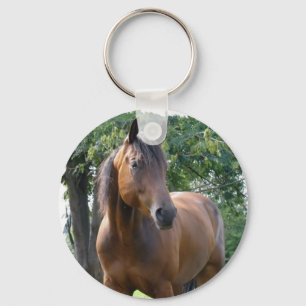 Bay Thoroughbred Horse Keychain