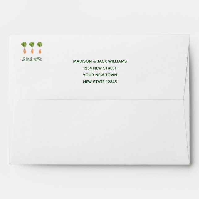 Bay Tree | Change of address |  Return Address Envelope (Back (Top Flap))