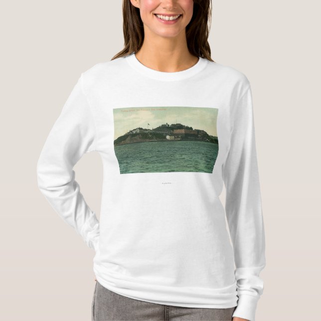 Bay View of Alcatraz Islans and Prison T-Shirt (Front)