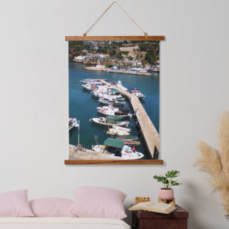 Bay with cruise boats in old city of Antalya Hanging Tapestry