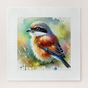 Baybacked Shrike 220824AREF104 - Watercolor Jigsaw Puzzle