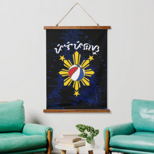 Baybayin Pilipinas Basketball Hanging Tapestry