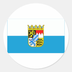 Bayern / Bavaria Flag with Arms Classic Round Sticker