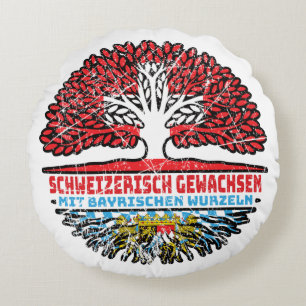 Bayern Bayrisch Schweizer Schweiz Baum Wurzel Round Cushion
