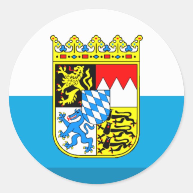 Bayern Flag Gem Classic Round Sticker (Front)