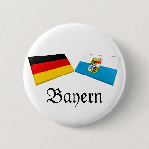 Bayern, Germany Flag Tiles 6 Cm Round Badge
