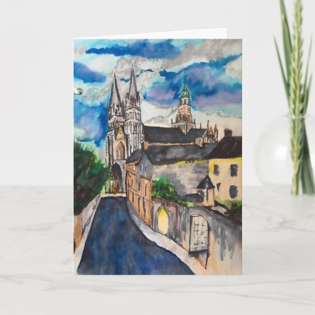 Bayeux Cathedral France Blank Greeting Card (Front)