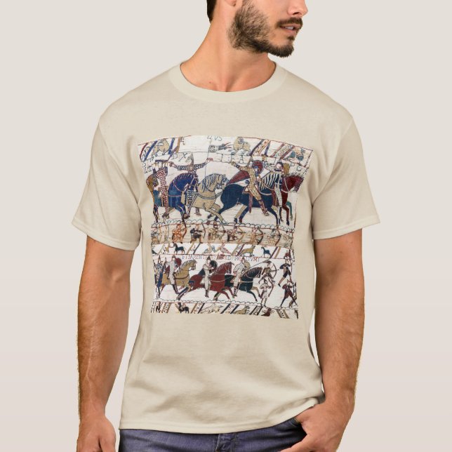 BAYEUX TAPESTRY 1066 NORMAN KNIGHTS AND ARCHERS  T-Shirt (Front)
