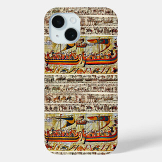 BAYEUX TAPESTRY 1066 VIKING SHIPS  iPhone 15 CASE
