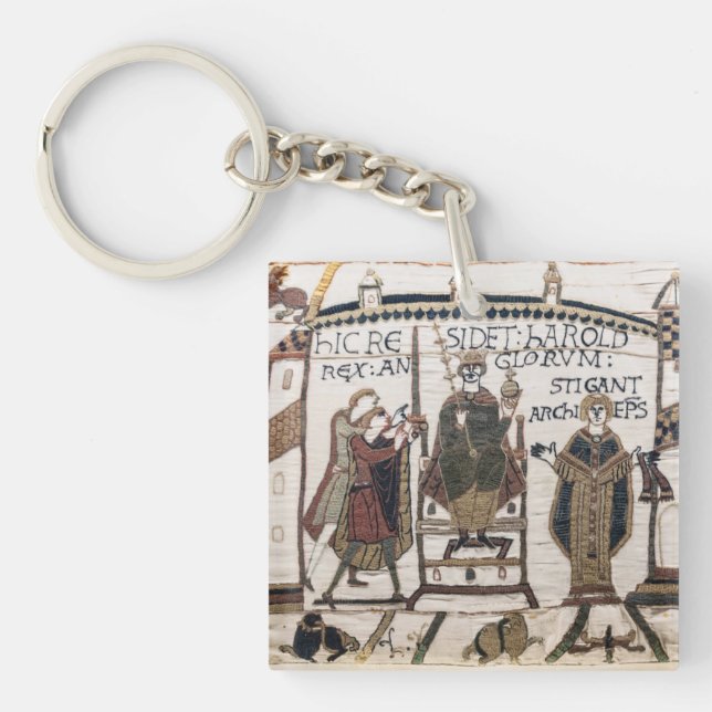 Bayeux Tapestry - King Harold Coronation Key Ring (Front)
