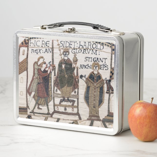 Bayeux Tapestry - King Harold Coronation Metal Lunch Box (In Situ)