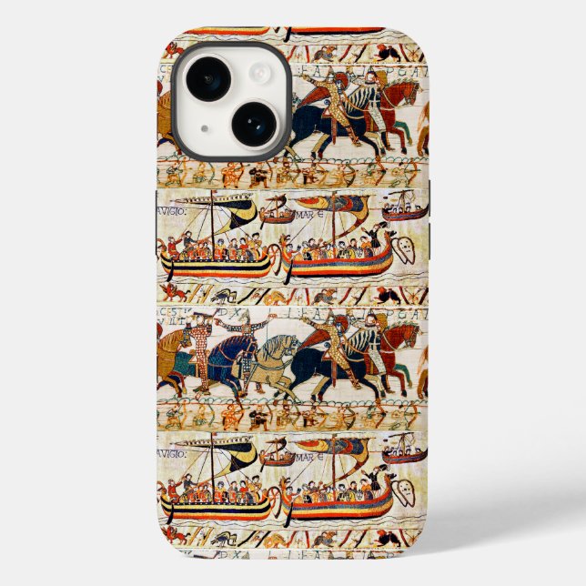 BAYEUX TAPESTRY,NORMAN KNIGHTS,ARCHERS,VIKING SHIP Case-Mate iPhone CASE (Back)