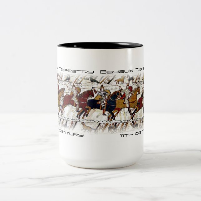 Bayeux Tapestry Scene Two-Tone Coffee Mug (Center)