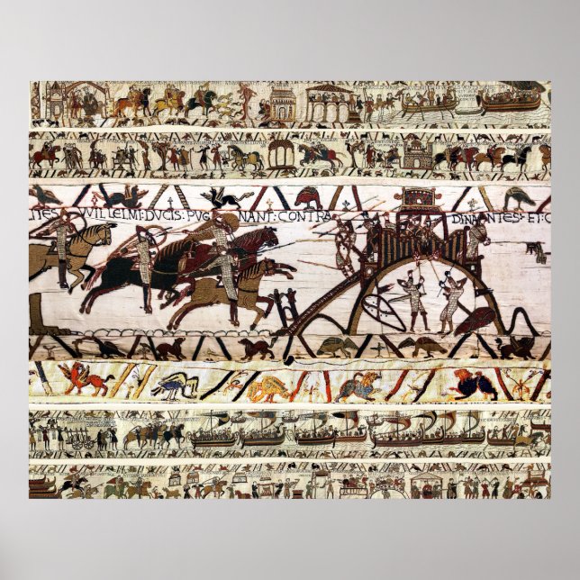 BAYEUX TAPESTRY SIEGE OF DINAN ,ATTACK TO CASTLE POSTER (Front)