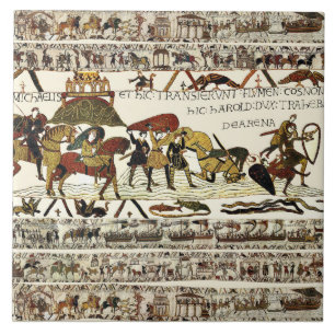 BAYEUX TAPESTRY William at Mont Saint-Michel  Tile