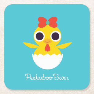 Bayla the Chick Square Paper Coaster