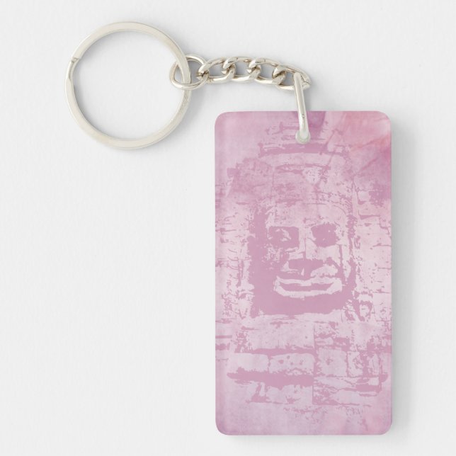 Bayon Face Pink Key Ring (Front)