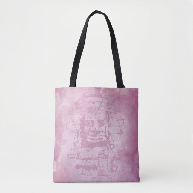 Bayon Face Pink Tote Bag (Front)