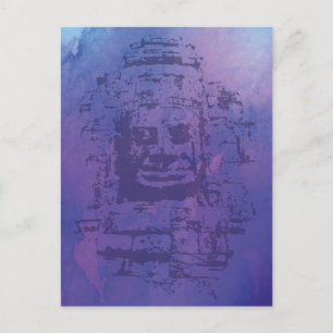 Bayon Face Purple Postcard