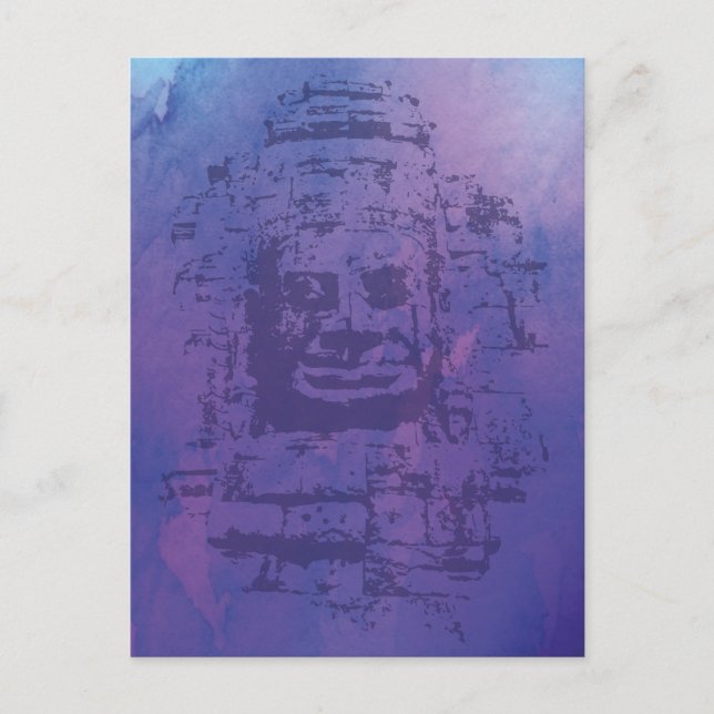 Bayon Face Purple Postcard (Front)