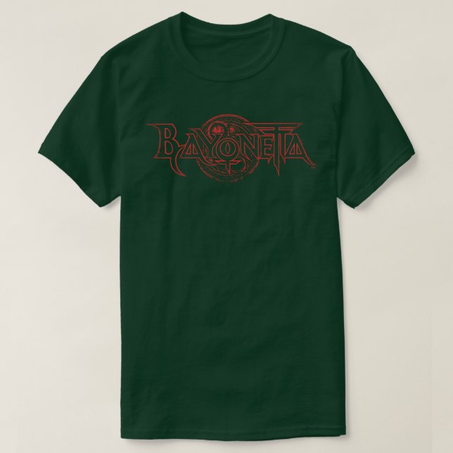 Bayonetta Distressed Red Logo T-Shirt (Design Front)