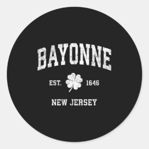 Bayonne New Jersey Vintage Shamrock Srts  Classic Round Sticker