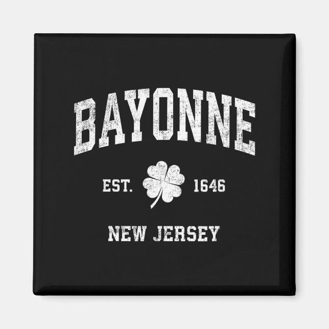 Bayonne New Jersey Vintage Shamrock Srts  Magnet (Front)
