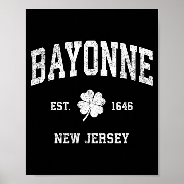 Bayonne New Jersey Vintage Shamrock Srts  Poster (Front)