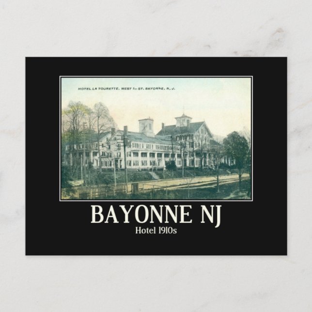Bayonne NJ, Hotel La Tourette 1910s Postcard (Front)