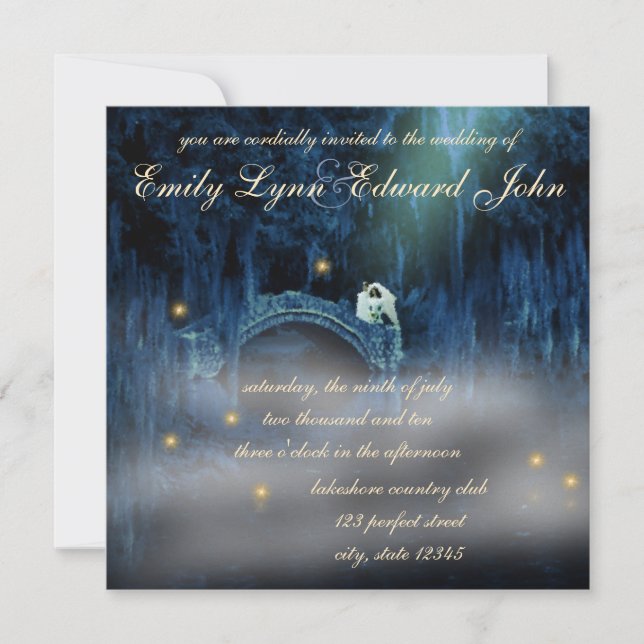 Bayou Bliss Brunette Wedding Invitation (Front)