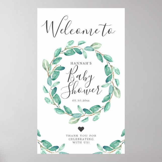 Bayou Botanicals Baby Shower Welcome Poster (Front)