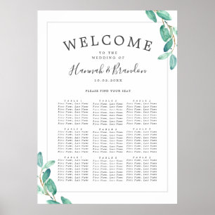 Bayou Botanicals Wedding   9 Table   Seating Chart