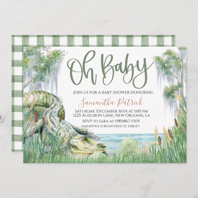 Bayou Swamp Baby Shower Invitation (Front/Back)