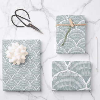 Bayside Scallop Clam Shell in seafoam green Wrapping Paper Sheet