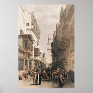 Bazaar of the coppersmiths Cairo  by David Roberts Poster