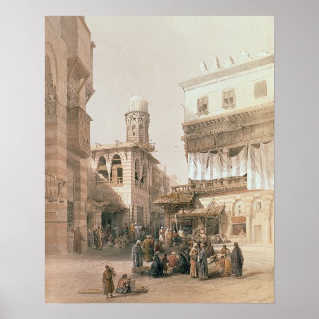 Bazaar of the Coppersmiths, Cairo, from "Egypt and Poster (Front)