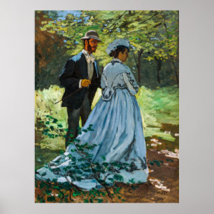 Bazille and Camille by Claude Monet Poster