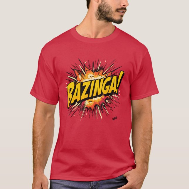 Bazinga! Comic-Style Retro Geek T-Shirt (Front)