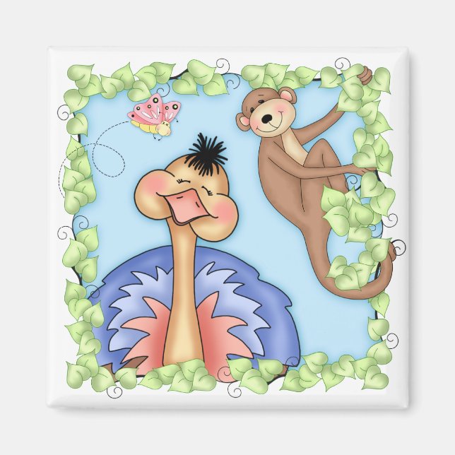 BaZooples Ollie the Ostrich Magnet (Front)